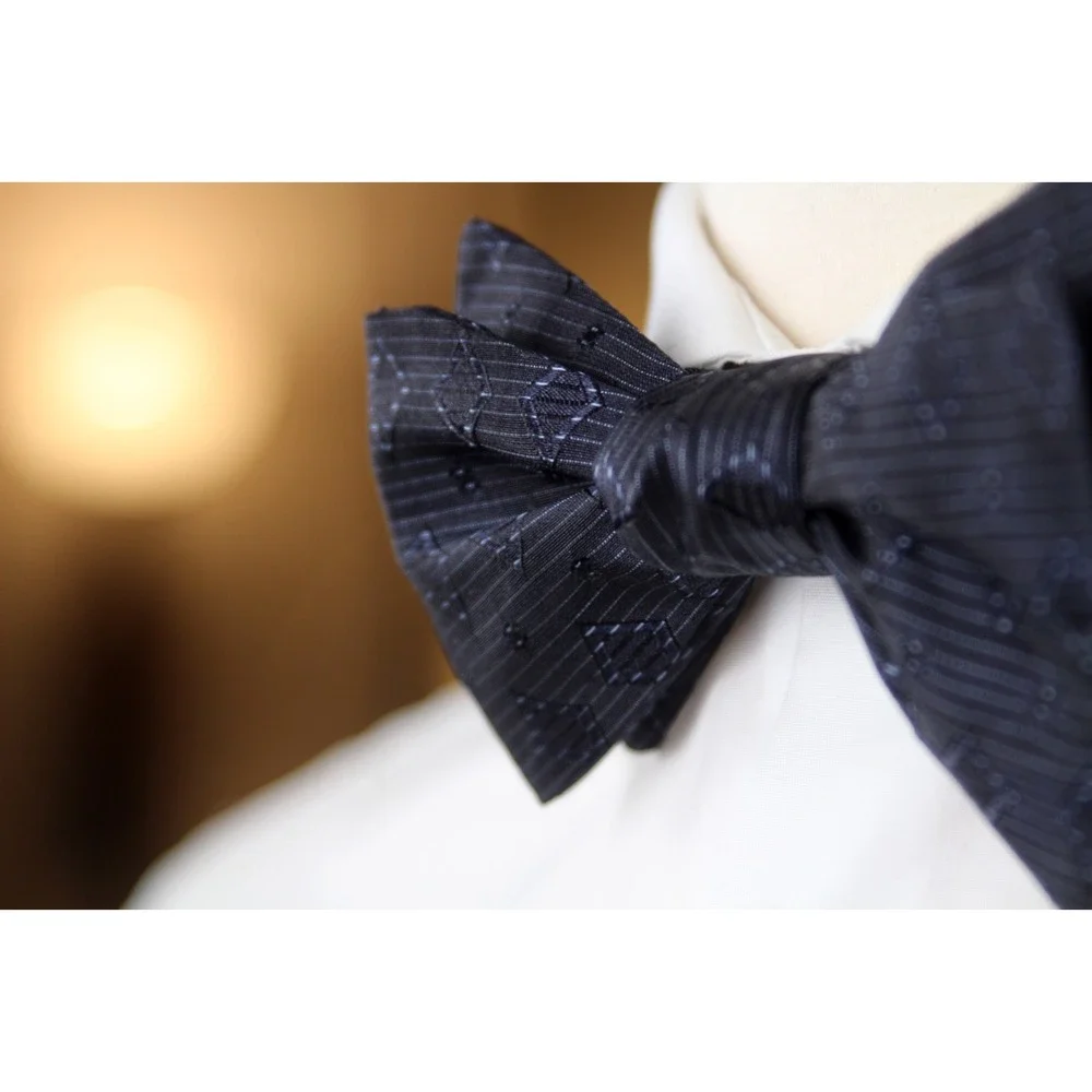 Men's Self-tied Bow‎ Tie 100%Silk Navy Ornament S731BC